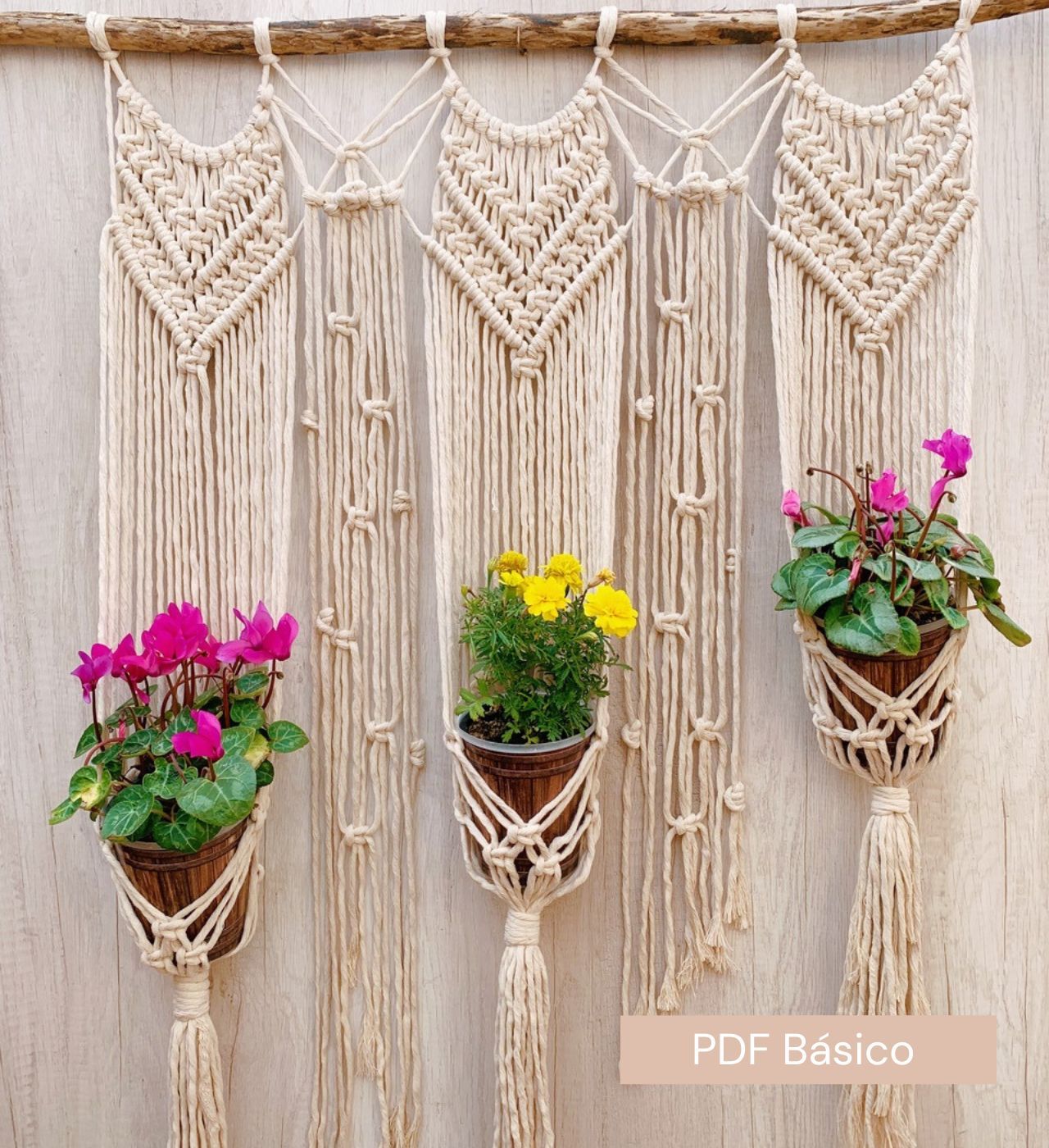 Macramé colgante porta maceta Casacada